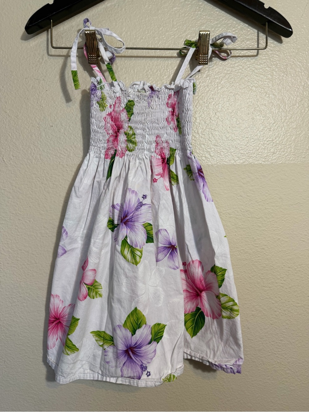 Floral Tie-Shoulder Sundress for Girls with Pink Purple Blooms